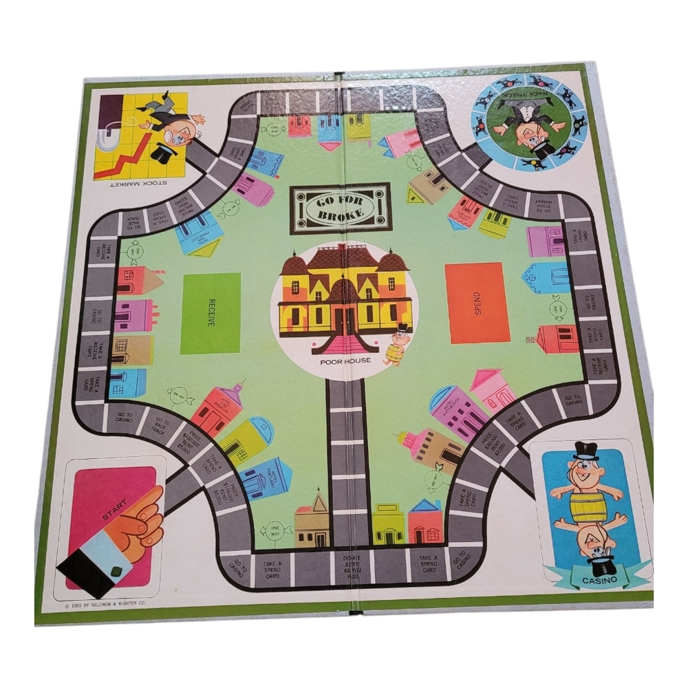 Vintage 1965 Selchow& Righter Go For Broke Board Game - Picture 2 of 5